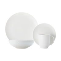 Service de vaisselle en porcelaine Maxwell & Williams Round Diamond, blanc, paq. 16 Composite_or_Mixed