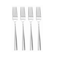 Henckels Champagne Salad Fork Set, Dishwasher Safe, 4-pc Overhead_Flat