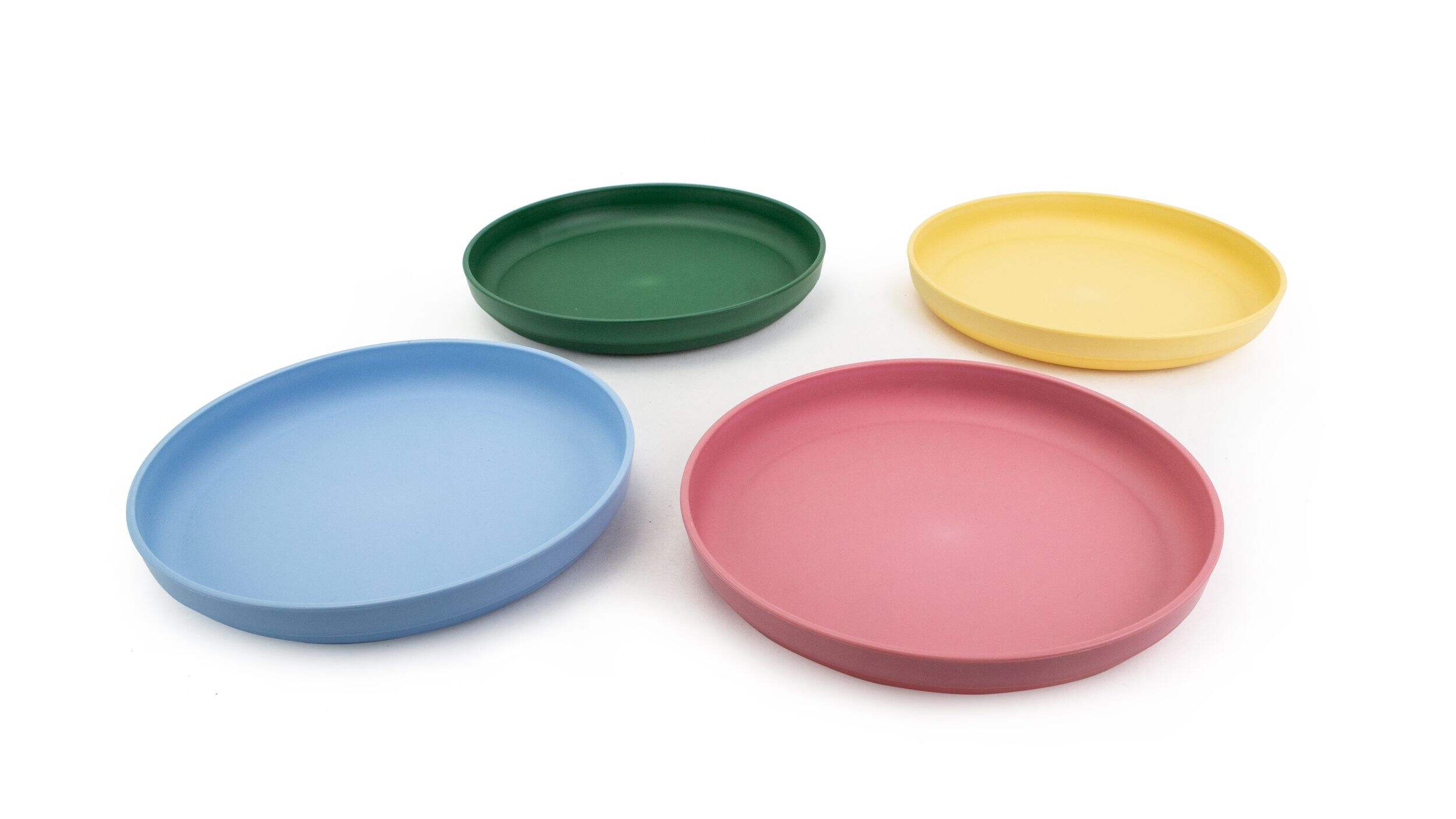 Reusable Plastic Tumbler Plates, BPA Free, Recyclable Material, Suitable for Kids, 4-pk Composite_or_Mixed