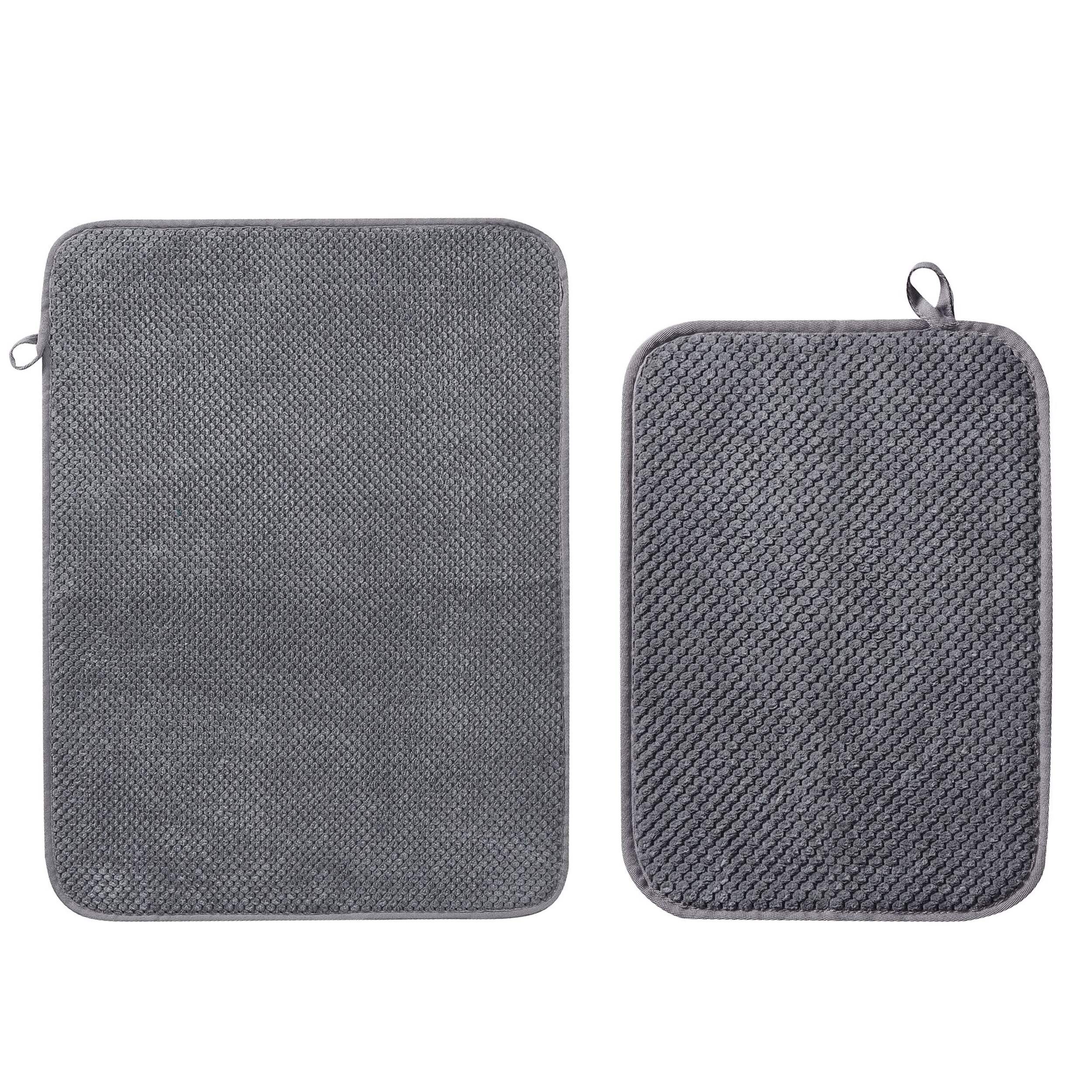 Clorox Plush Drying Mat Set, Grey, 2-pk Composite_or_Mixed