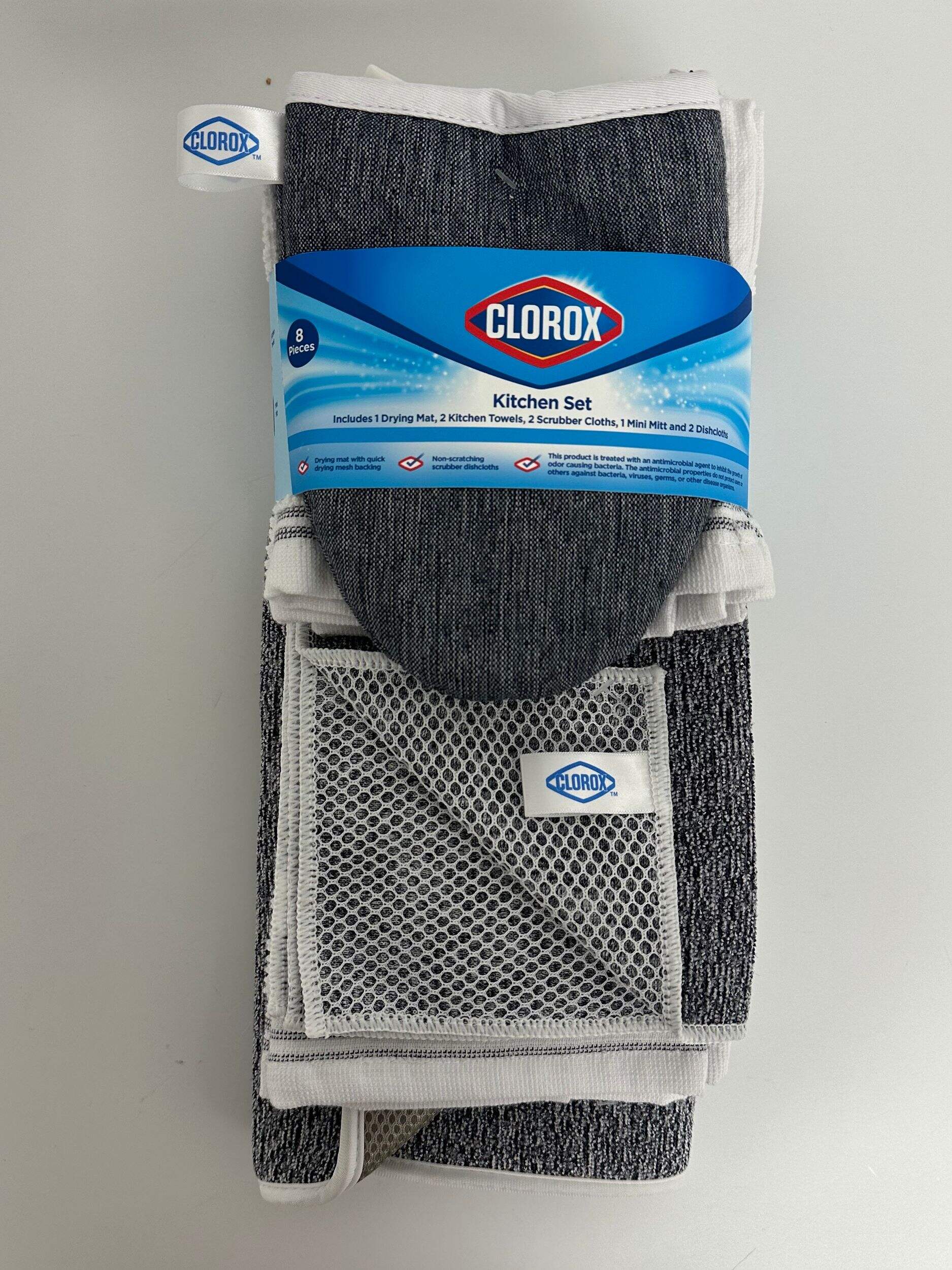 Clorox Kitchen Set with Mats, Mitts, and Cloths, 8-pc Overhead_Flat