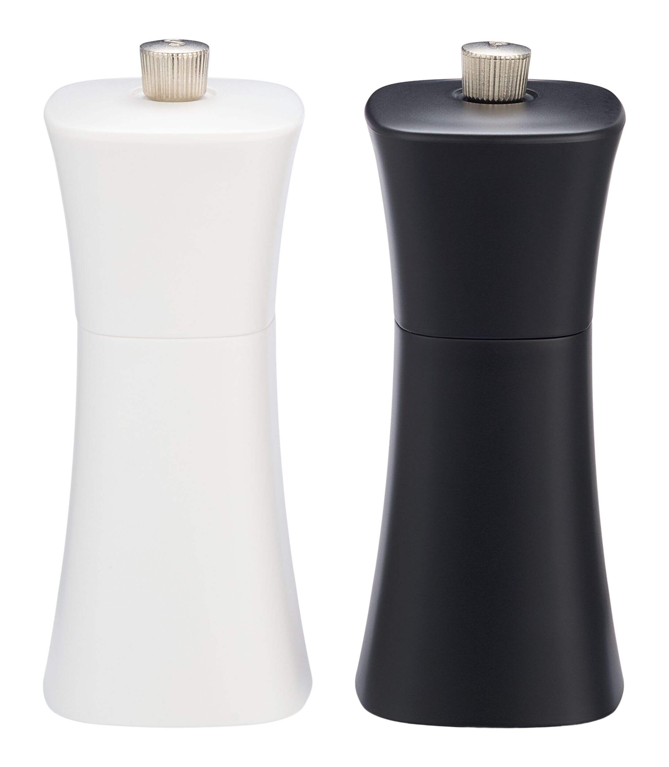 MASTER Chef Black & White Plastic Salt & Pepper Grinder Set Front_Elevated
