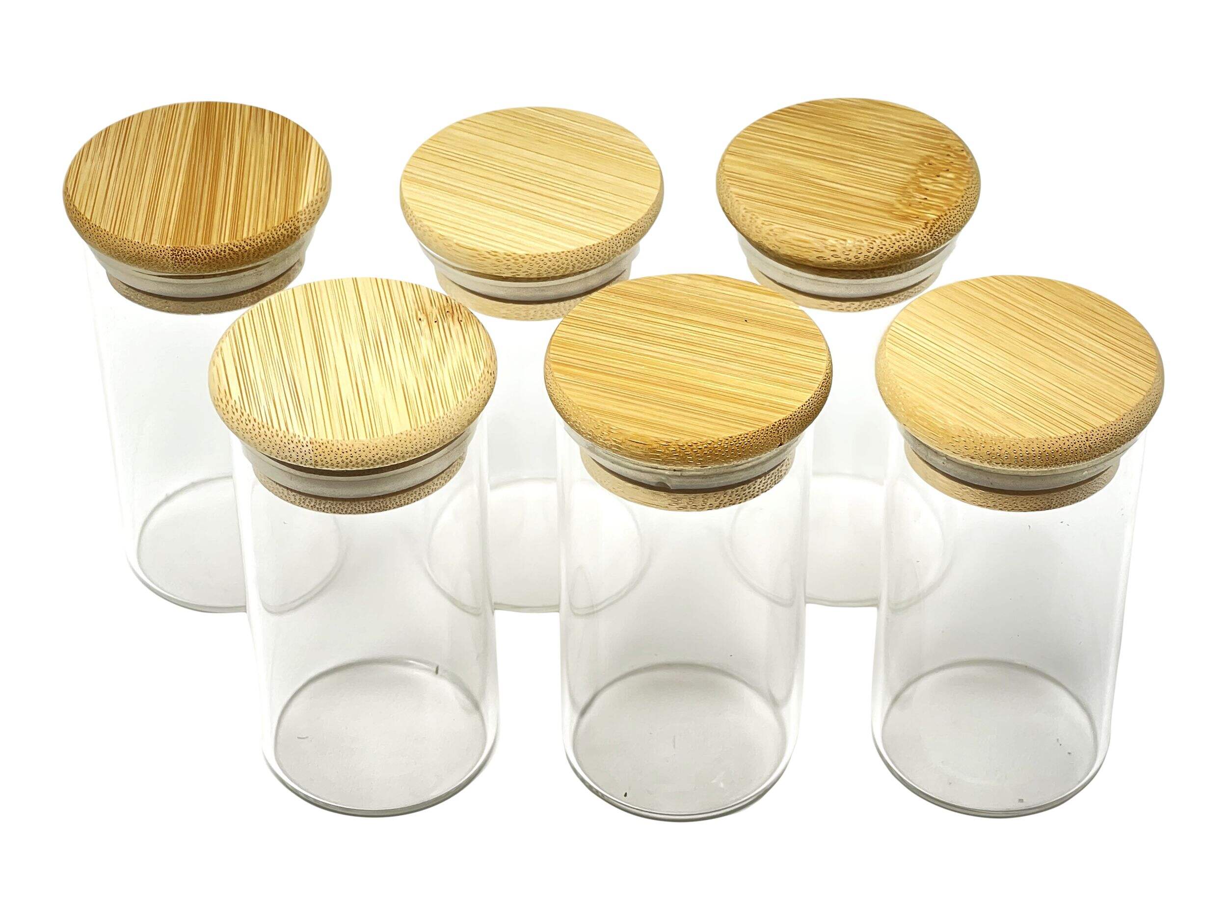 Kamenstein Bamboo Lid Spice Jars Set, 6-pc Overhead_Plunge