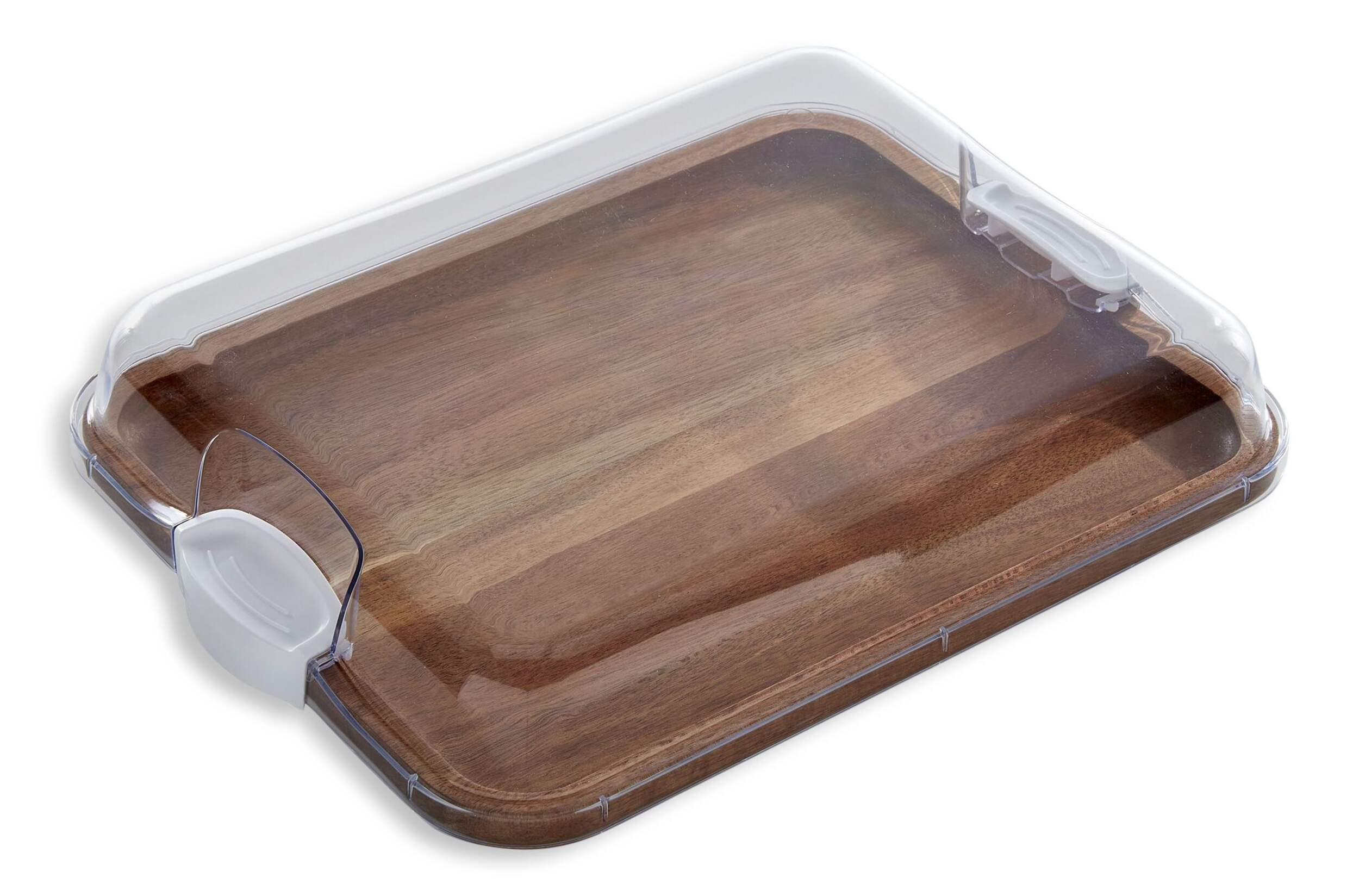 Kamenstein Wooden Build-a-Board Tray with Clear Lid Overhead_Plunge