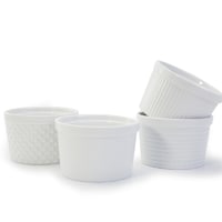 Bia Textured Ramekin Set, White, 12-oz, 4-pc