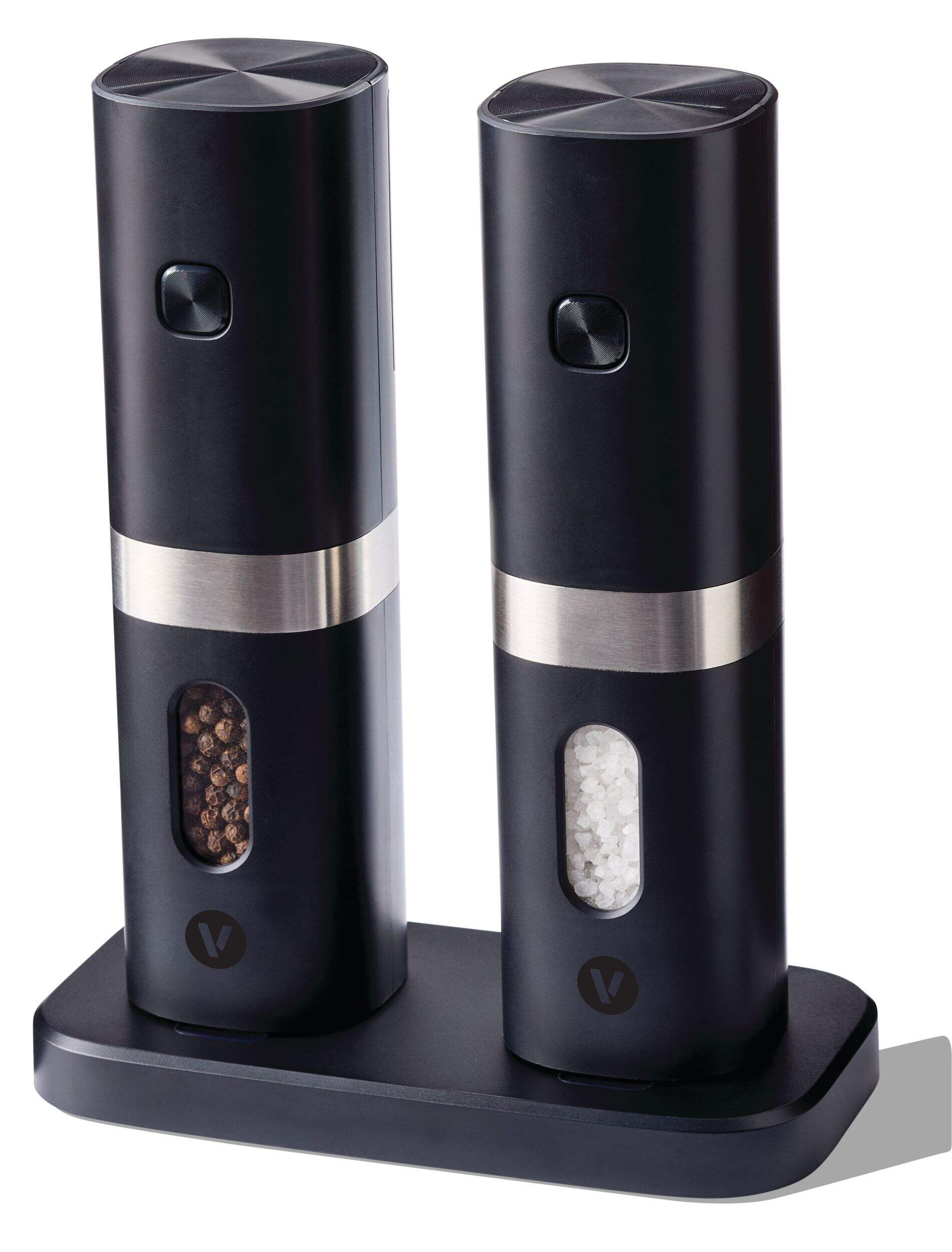 Vida By Paderno 19.4cm Electric Salt & Pepper Mill Set Front_Angled_Left