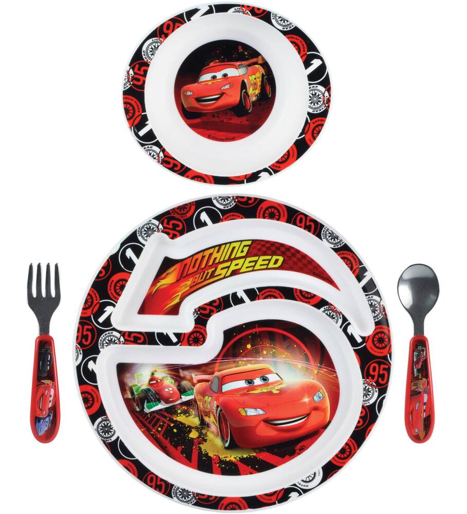 Mealtime Flatware Set DISNEY CARS Red Dinner 4 pc 