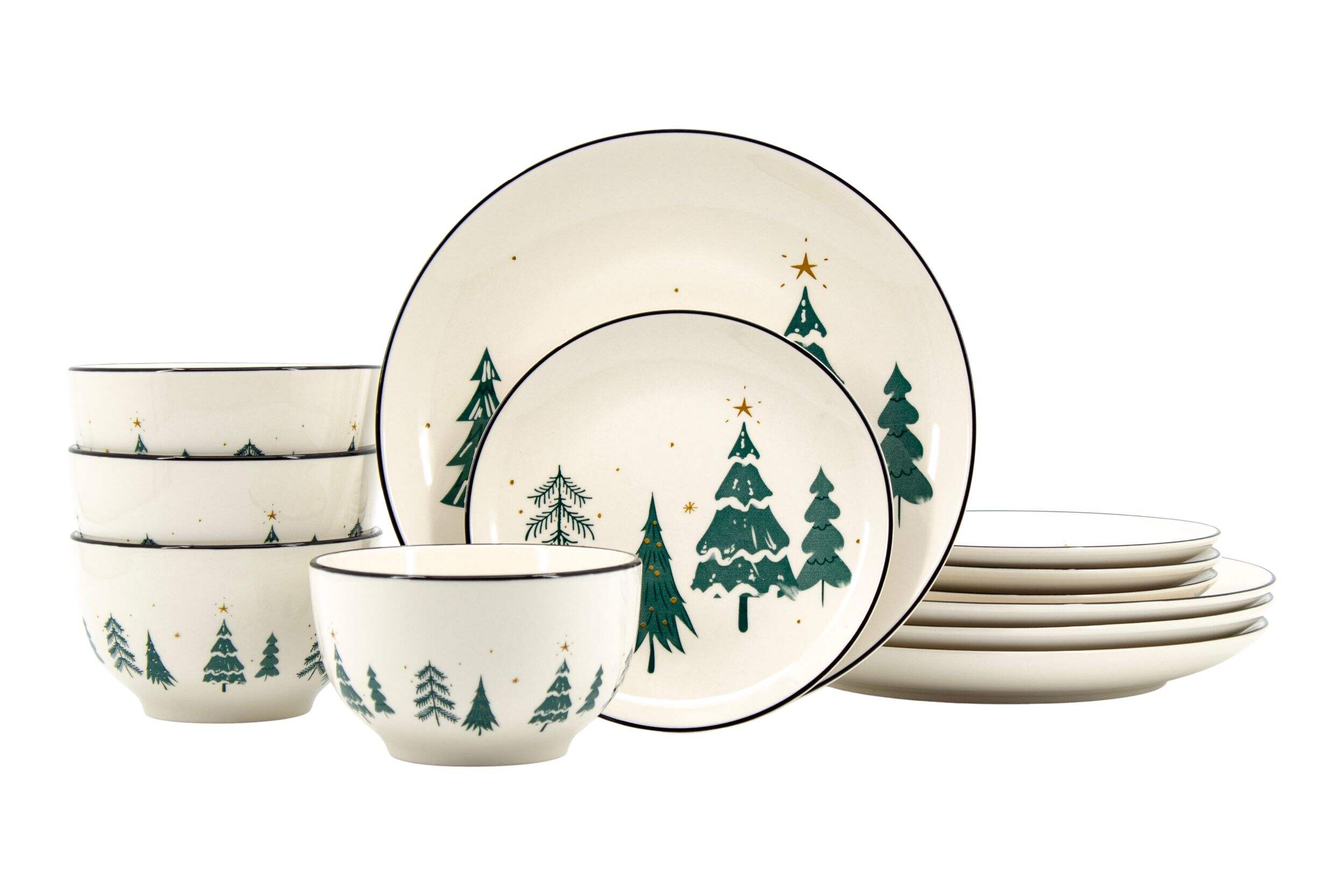 Festive Stoneware Holiday Dinnerware Set, 12pc Canadian Tire