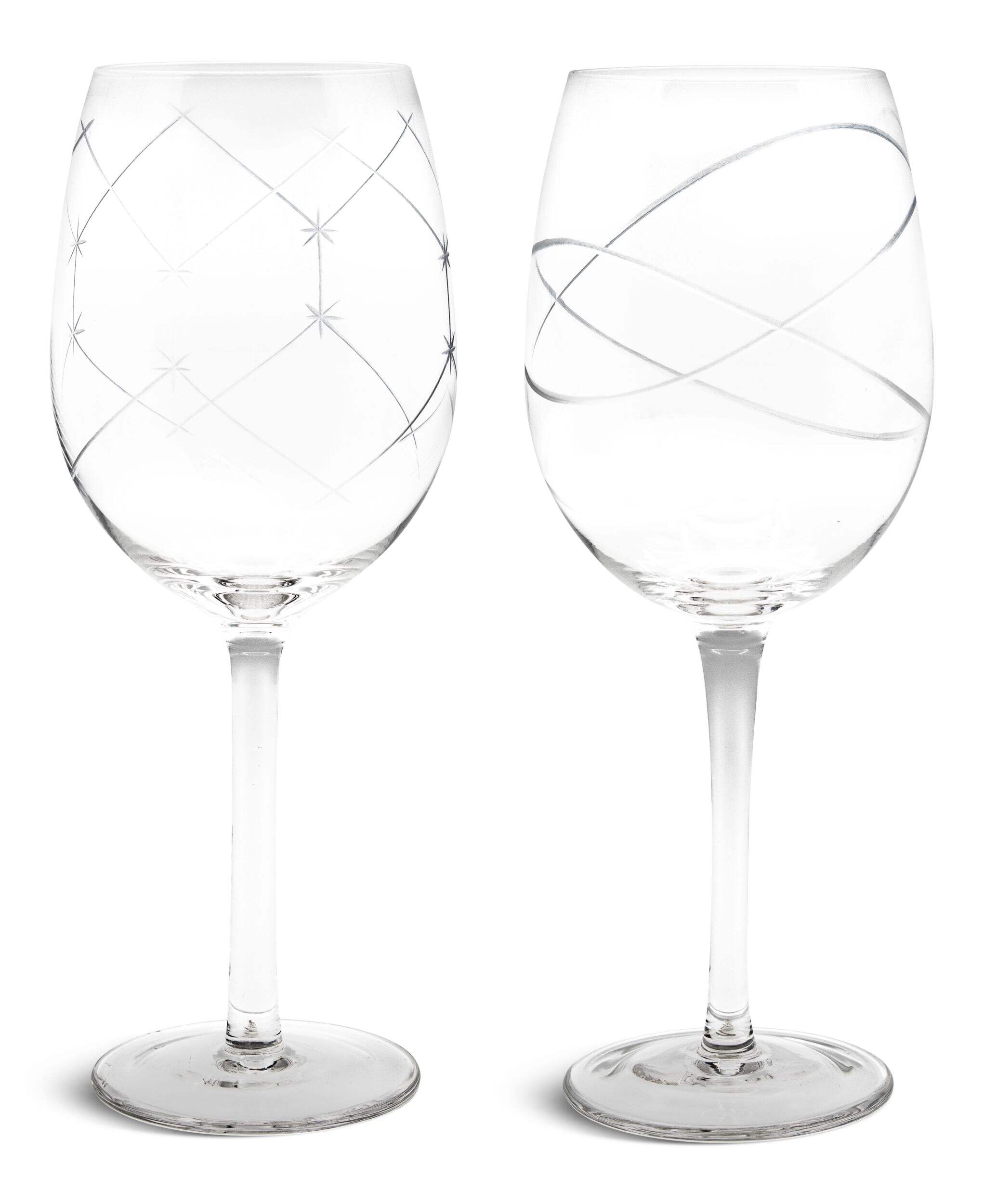 Verre à vin à pied avec gravure de Noël, paq. 4 Front_Flat
