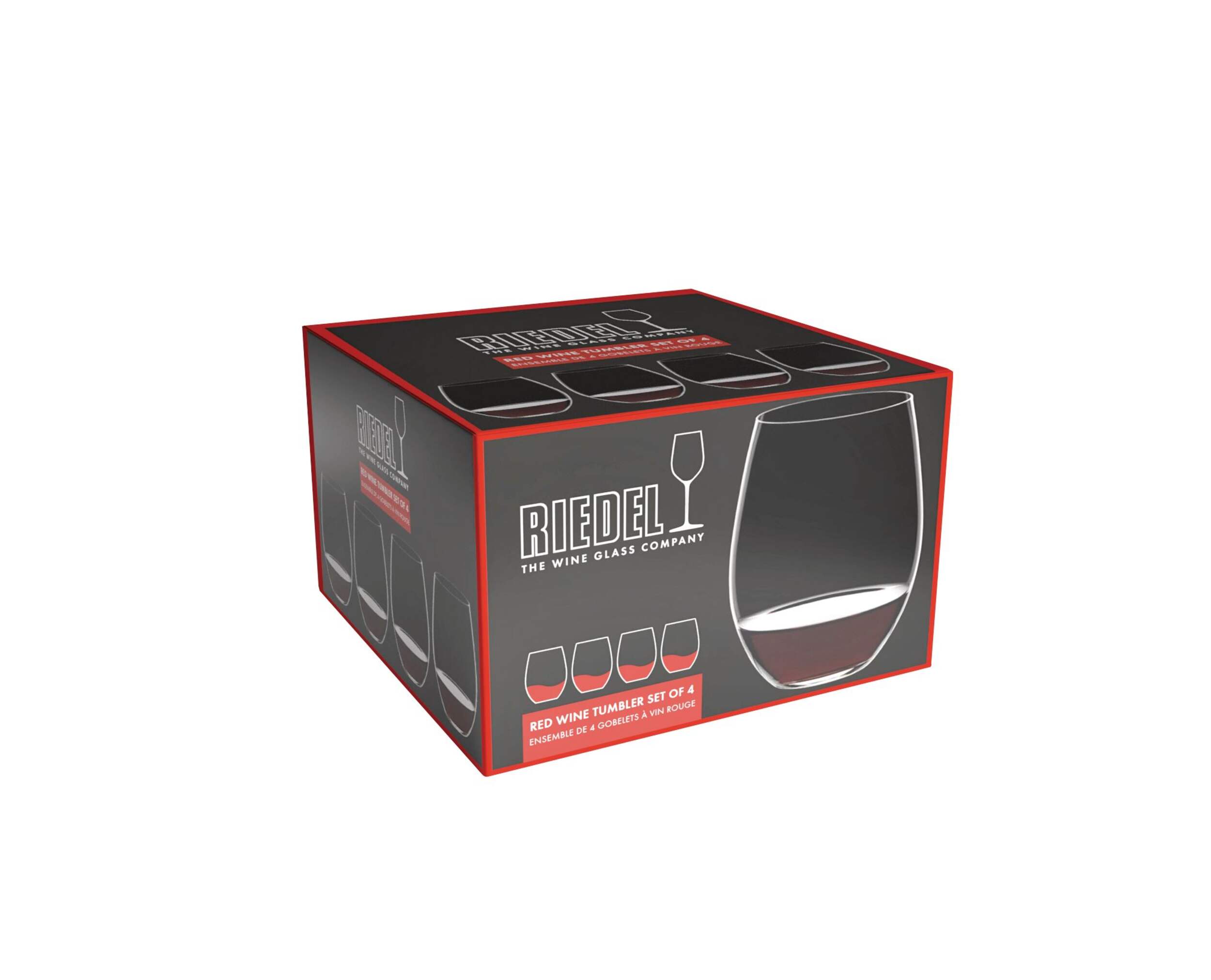 Riedel Stemless Cabernet Wine Glass/Tumbler Set, Clear, 4-pk Front_Angled_Right