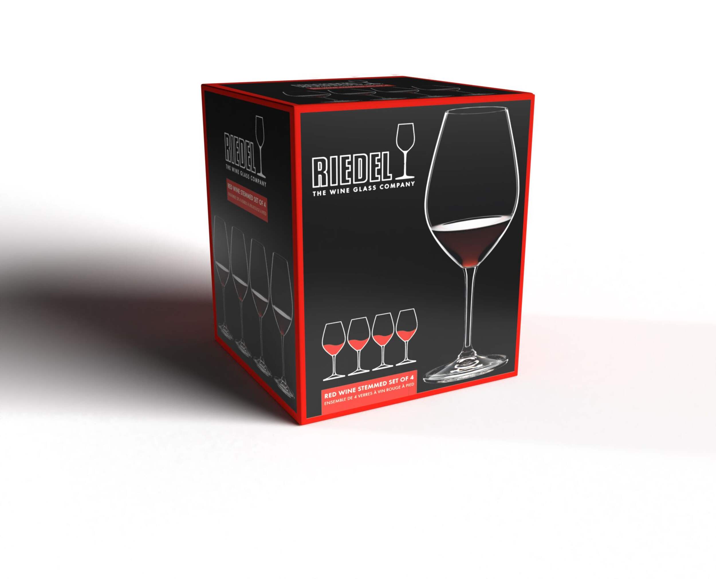 Riedel Stemmed Red Wine Glass Set, Lightweight, Clear, 4-pk Front_Angled_Right