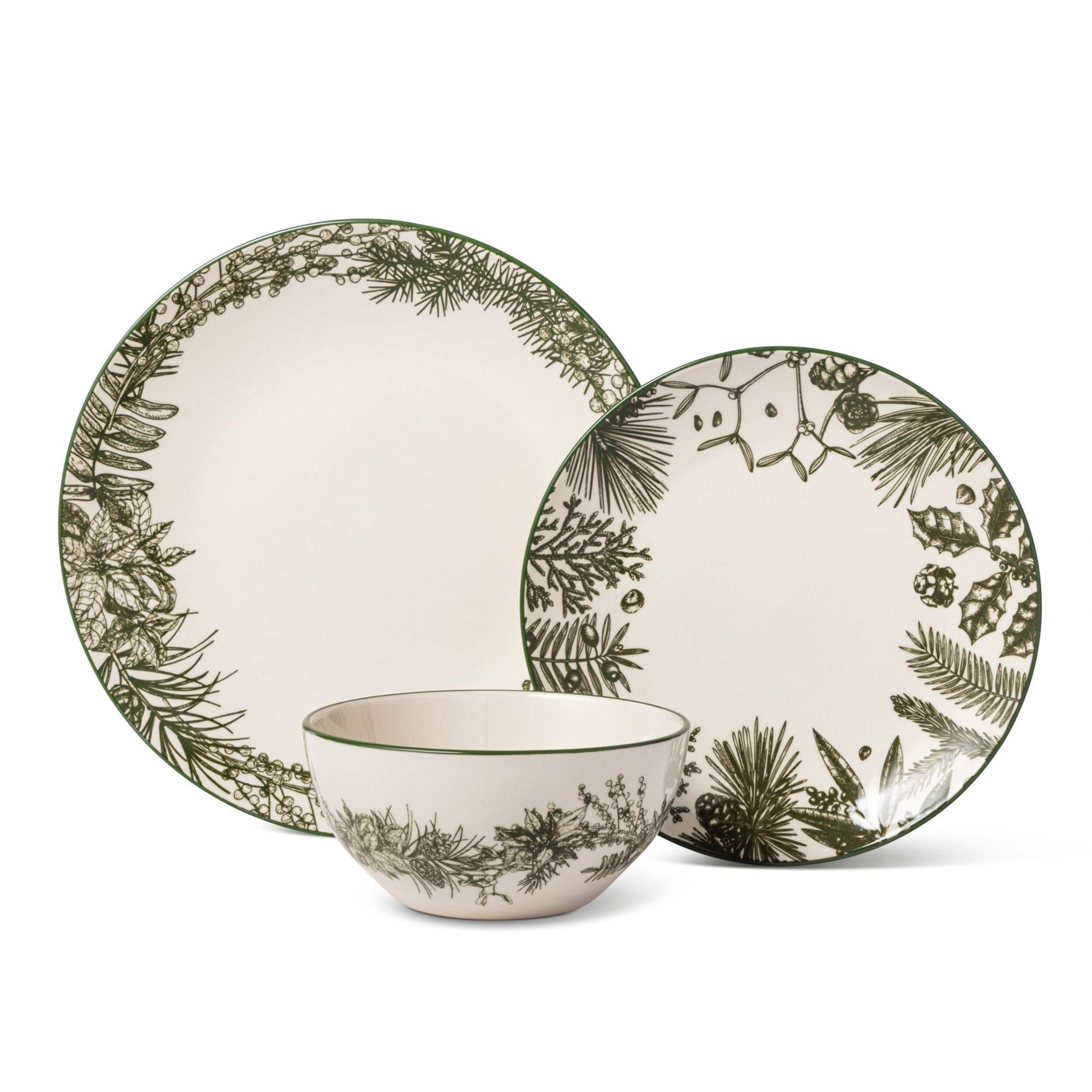 Service de vaisselle en grès Core Home, vert, paq. 12, pour 4 personnes Composite_or_Mixed