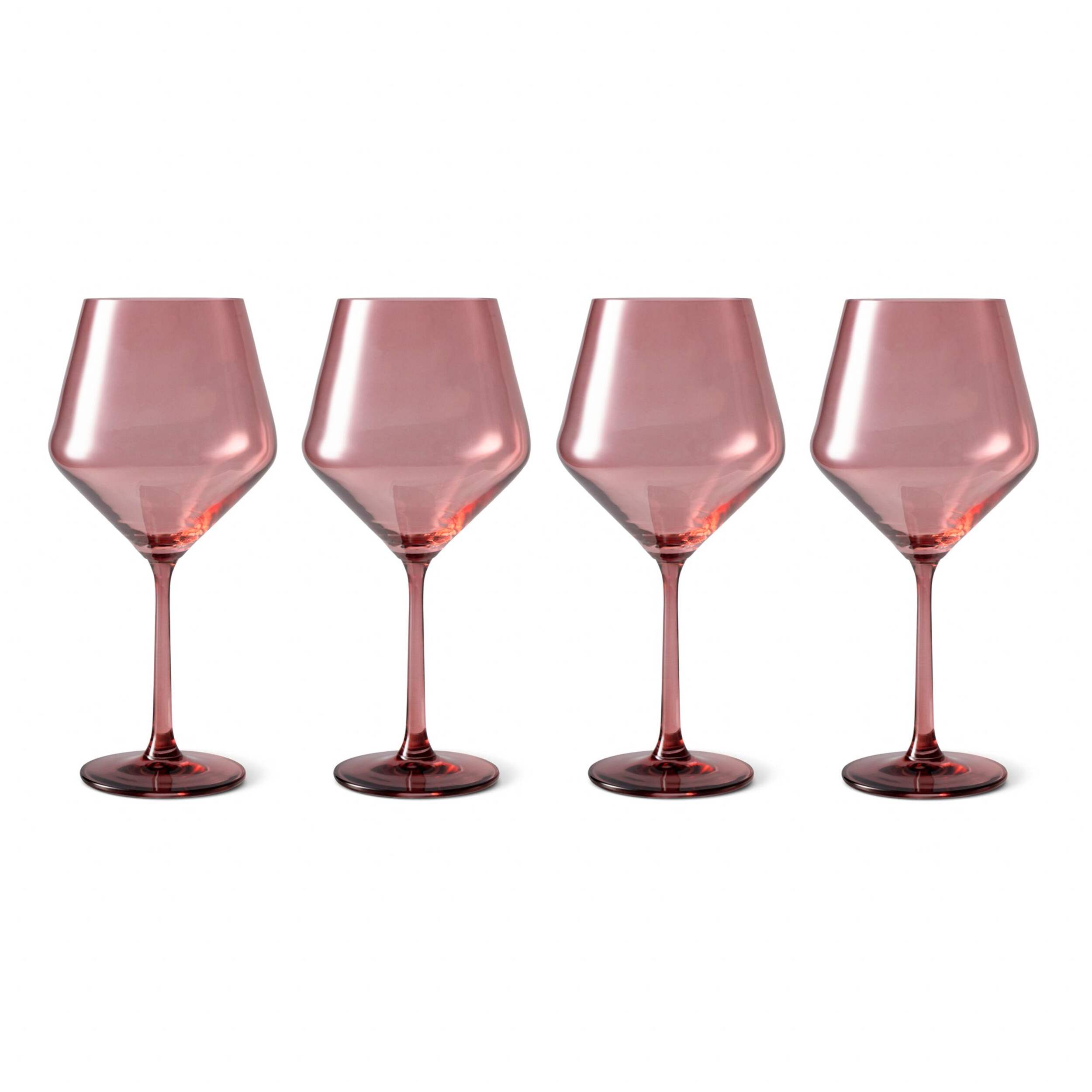 Core Home Dark Red Stemmed Tinted Wine Glasses, 22-oz, Set of 4 Front_Flat