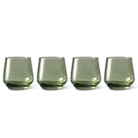 Core Home Green Stemless Angled Wine Glasses, Tinted, 4-pk Front_Flat