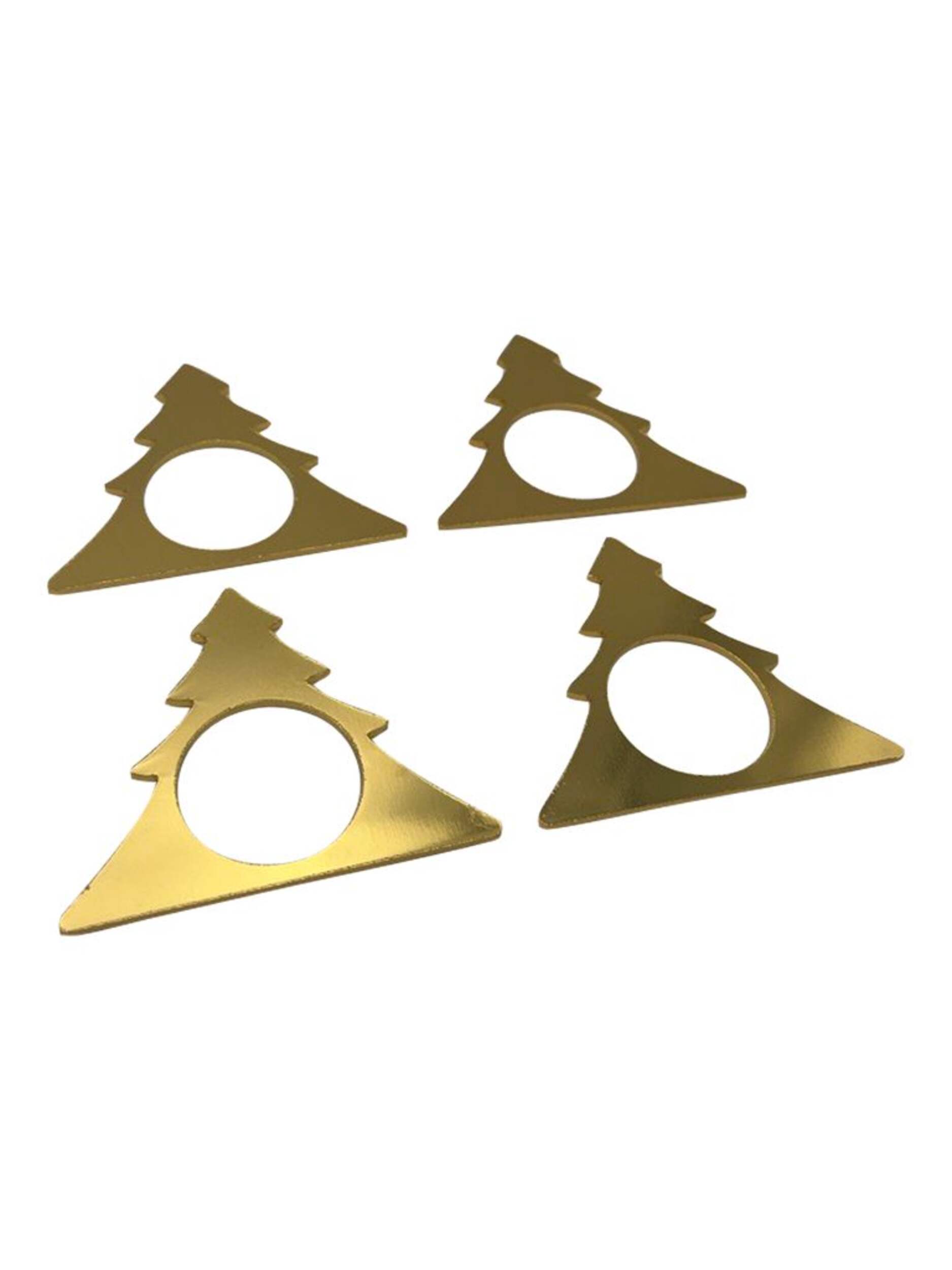 Anneaux pour serviettes de table Core Home, arbre doré, ensemble de 4 Front_Angled_Right