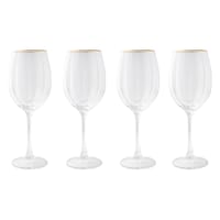 Core Home Gold Rimmed, Stemmed, Wine Glasses, 16-oz, Set of 4 Front_Flat