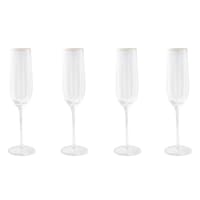 Core Home Gold Rimmed, Stemmed, Champagne Flutes, Set of 4 Front_Flat