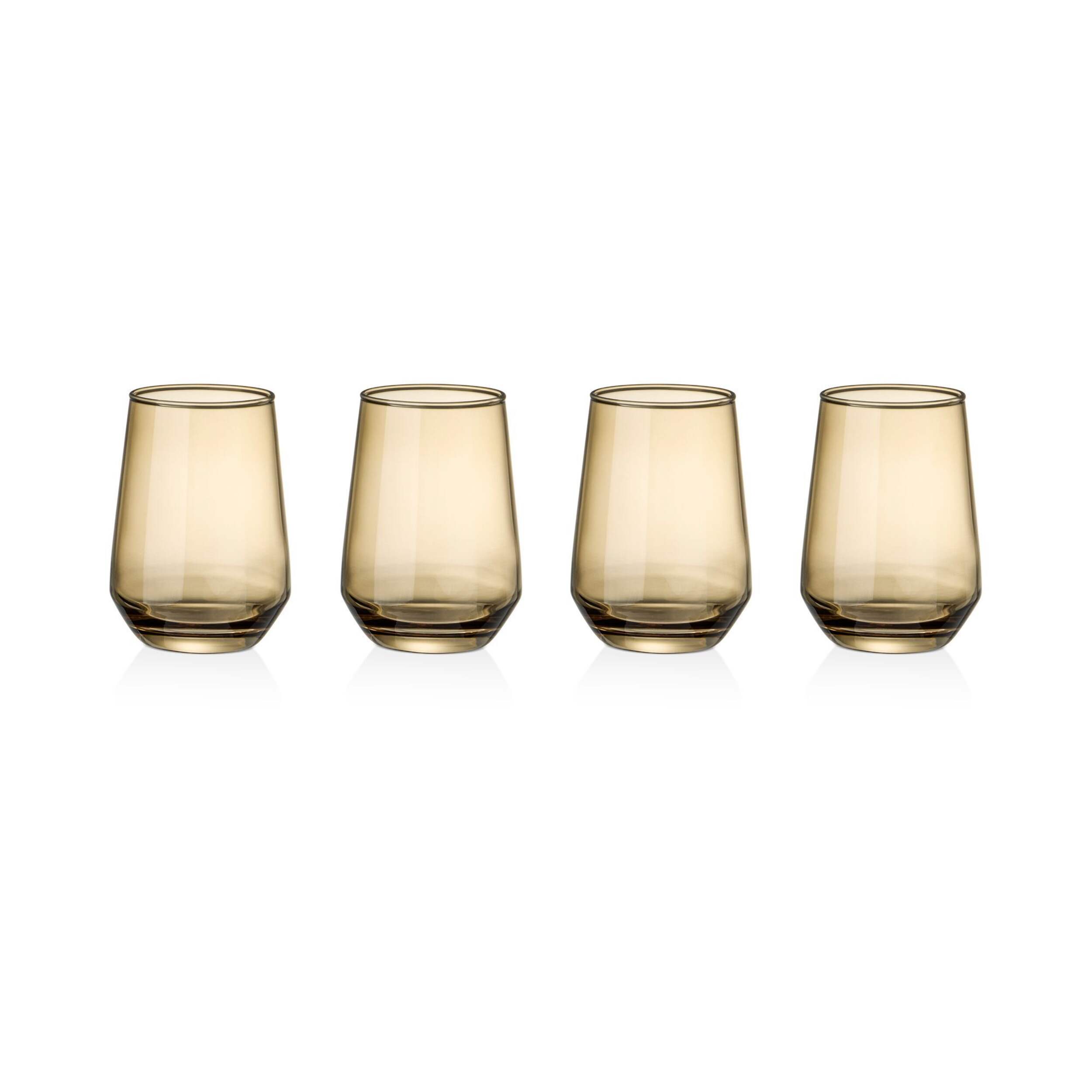 Core Home Harvest Coloured Stemless Wine Glass Set, 4-pk Front_Elevated