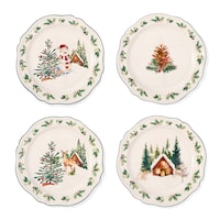 Core Home Winter Berry Appetizer Plates, 15-cm, 4-pk Overhead_Flat