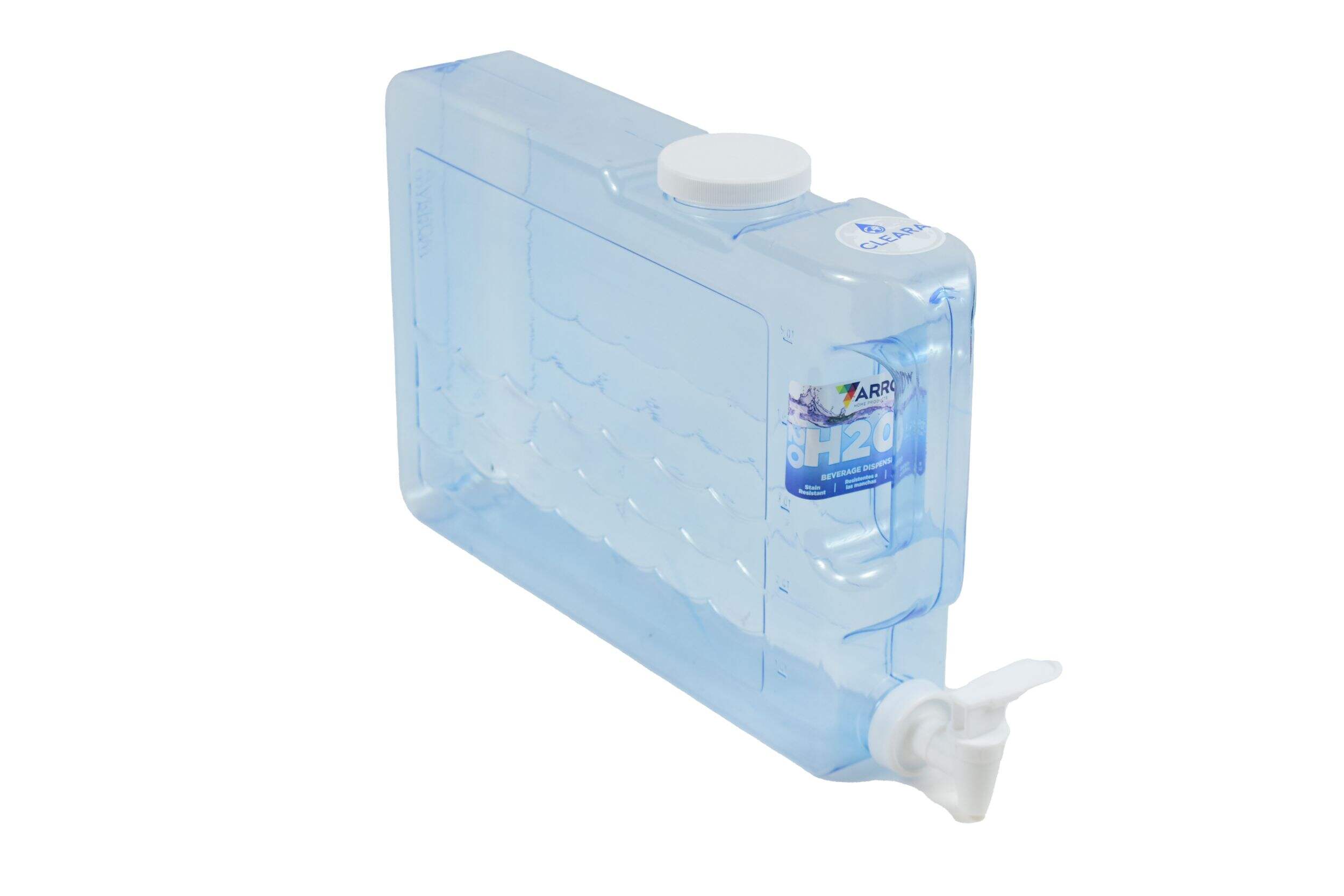 Arrow Slimline Plastic Beverage Container, BPA-Free, 4.73-L Front_Three_Fourths_Angled_Right