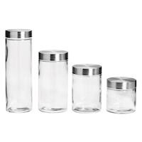 Stainless Steel Lid Canisters, 12 cm
