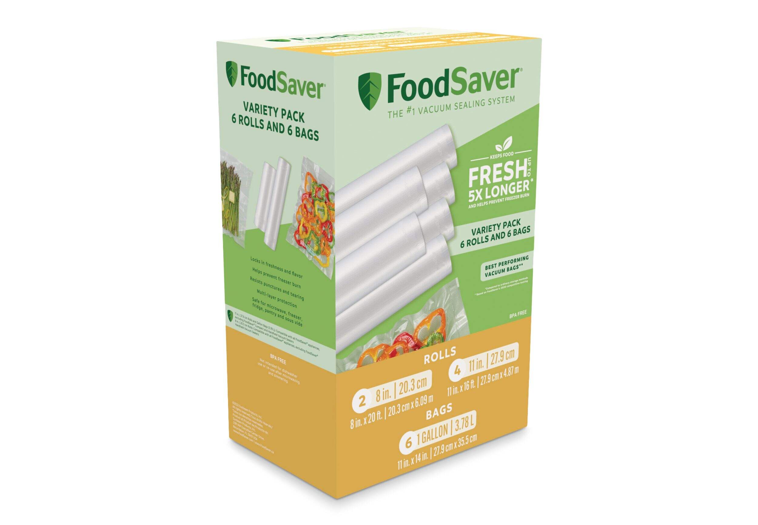 FoodSaver BPA-Free Multi-Pack Vacuum-Seal Rolls Front_Three_Fourths_Angled_Right