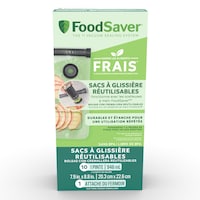 FoodSaver Reusable Zipper Vacuum Sealer Bags, 946mL, 10-pk