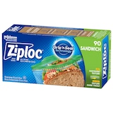 Ziploc Grip'n Seal Plastic Sandwich Bags, 750-mL, 90-pk Front_Three_Fourths_Angled_Left