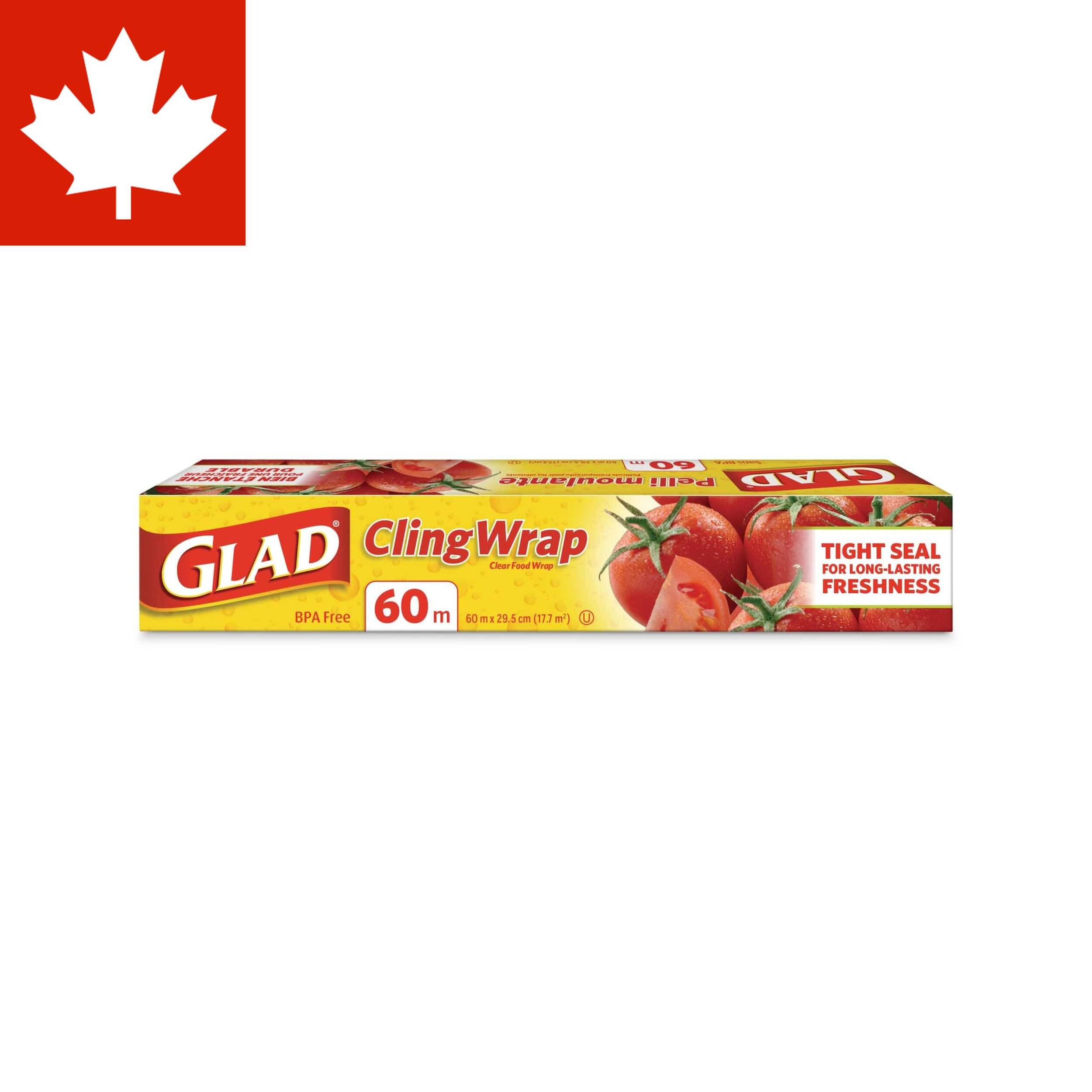 Glad Cling Plastic Wrap, 196-ft, BPA-Free with Superior Seal for Freshness Front_Elevated