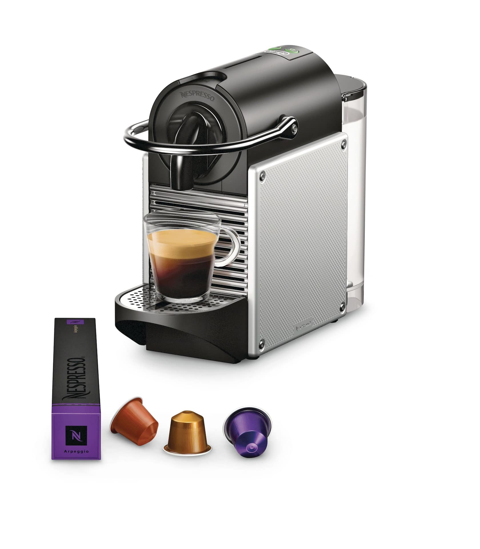 Nespresso Pixie Espresso Machine by De Longhi Aluminum Canadian