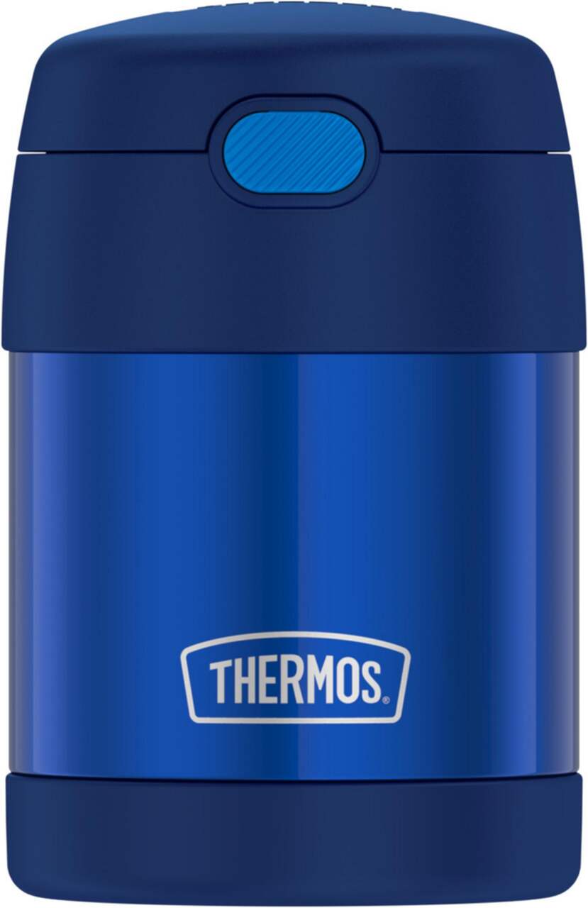 Thermos Stainless Steel Food Jar Vaccum Insulated with Spoon Blue 295 mL