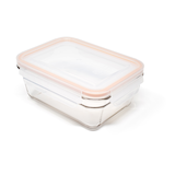 Glasslock Rectangular Glass Food Storage Container with Leakproof Lid, 970-mL Front_Three_Fourths_Angled_Right