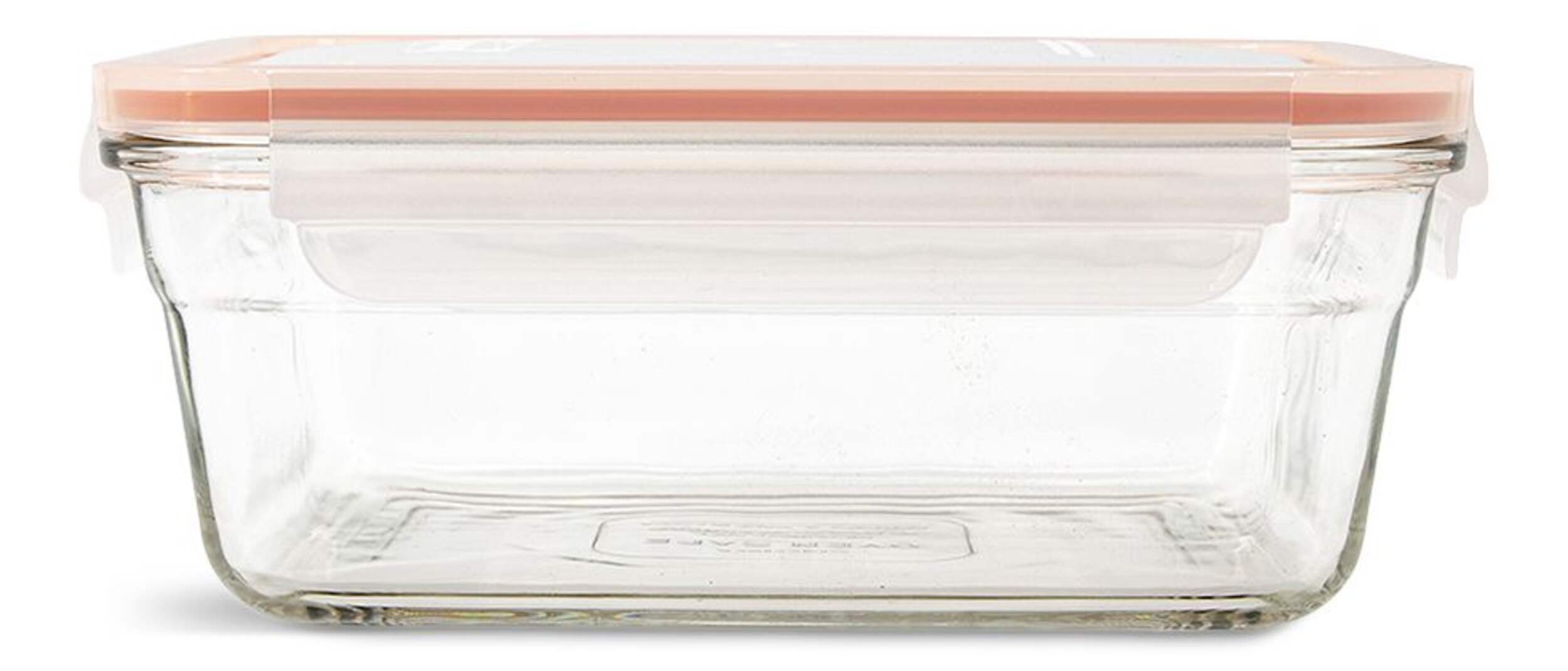 Glasslock Rectangular Glass Food Storage Container with Leakproof Lid, 1.7-L Front_Flat