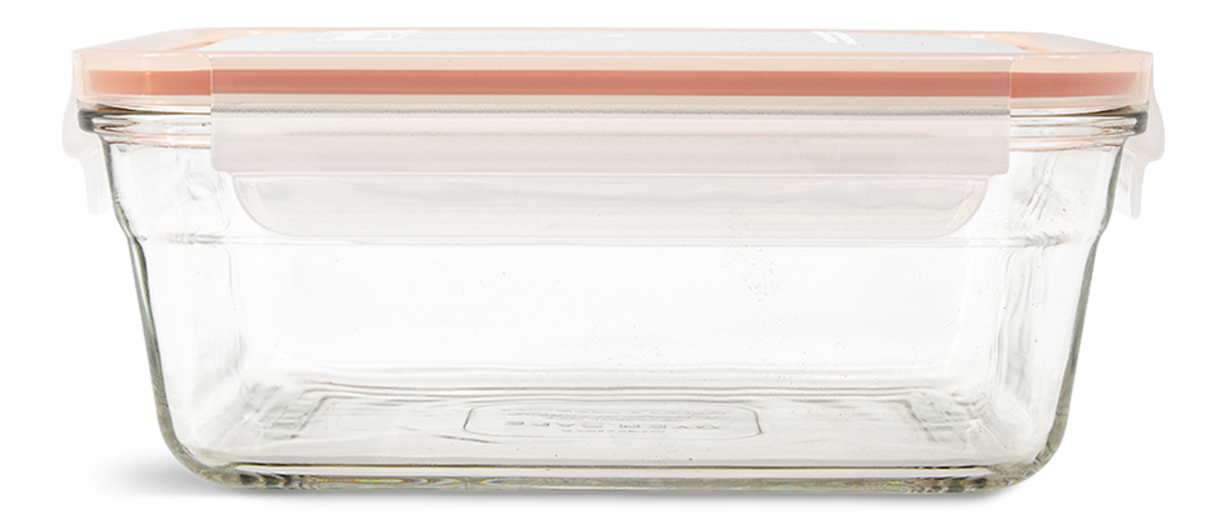 Glasslock Rectangular Glass Food Storage Container with Leakproof Lid, 1.7-L Front_Flat