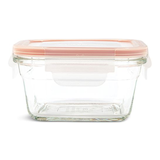 Glasslock Square Glass Food Storage Container with Leakproof Lid, 405-mL Front_Elevated