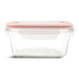 Glasslock Square Glass Leakproof Food Storage Container with Lid, 900-mL Front_Elevated