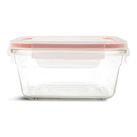 Glasslock Square Glass Leakproof Food Storage Container with Lid, 900-mL Front_Elevated