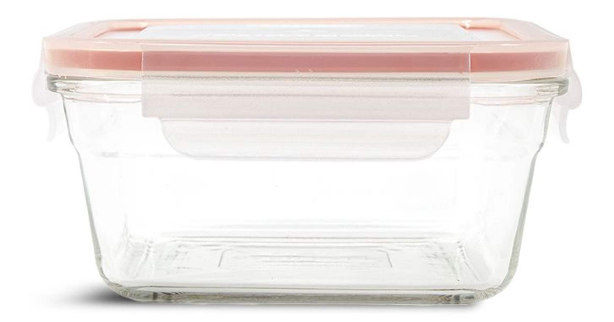 Glasslock Square Glass Leakproof Food Storage Container with Lid, 900-mL Front_Elevated