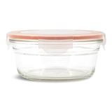 Glasslock Round Glass Food Storage Container with Leakproof Lid, 850-mL Front_Elevated
