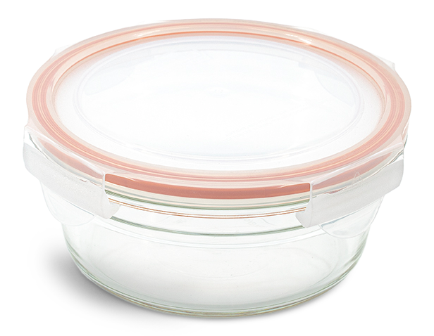 Glasslock Round Glass Food Storage Container Leakproof, 850-ml 