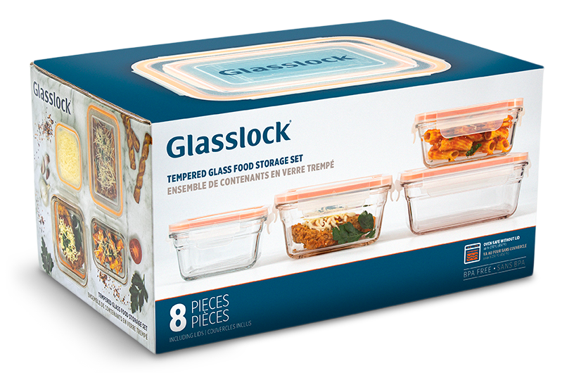 Glasslock Food Storage Container Set, 8pc Canadian Tire