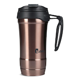 bubba Hero Stainless Steel Insulated Travel Mug with Handle, Rubberized Licorice, 18 oz Front_Flat