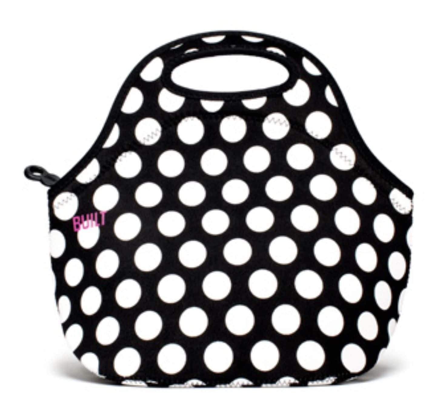 Built Gourmet Big Dot Lunch Bag Water Resistant, Black and White ...