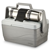 Thermos® Insulated Hard Cooler with Stainless Steel Bottle Front_Angled_Left