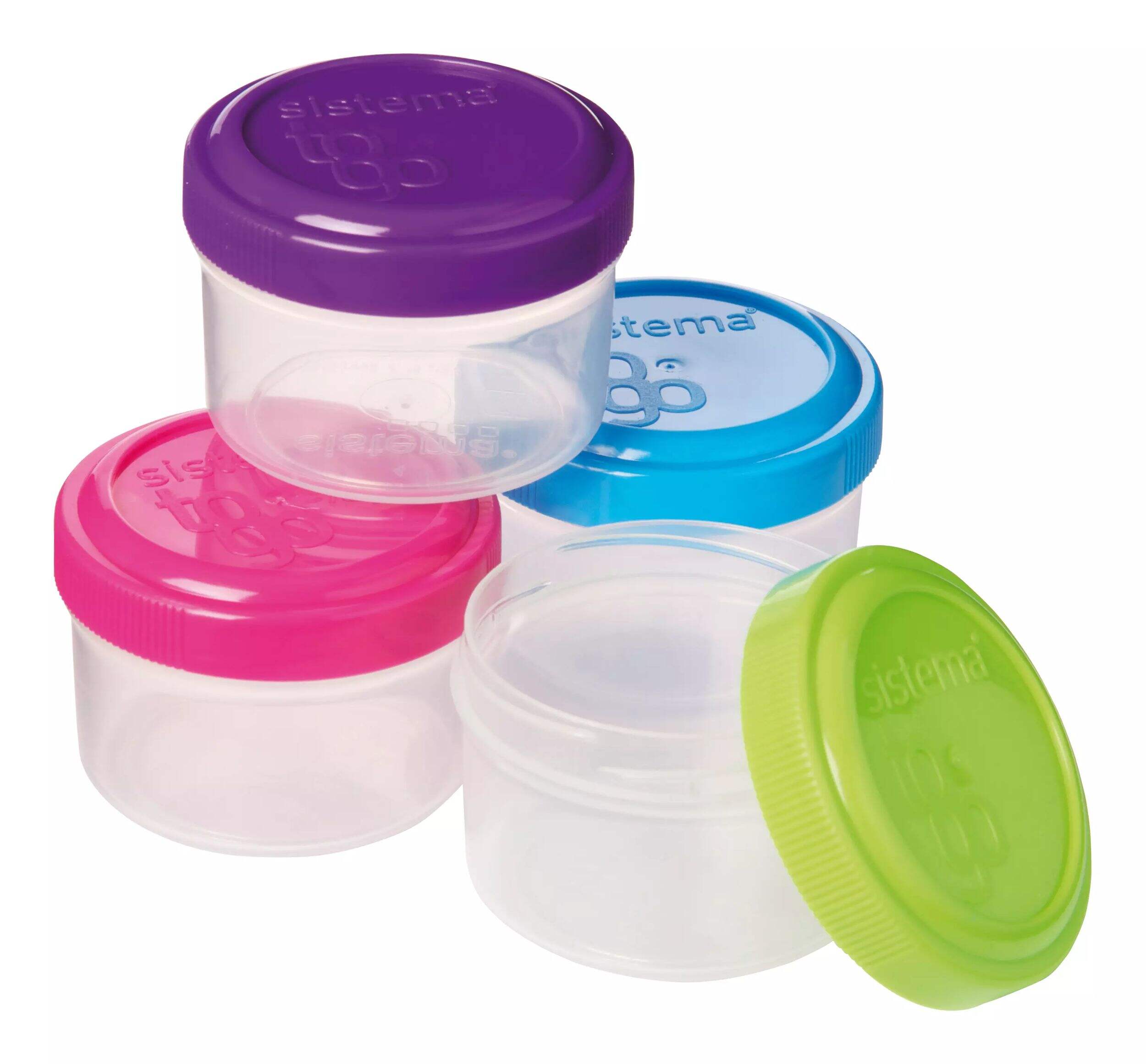 Sistema To Go Collection Salad Dressing Containers, Assorted Colours, 35 ml (1.18 oz), 4 Count Front_Elevated