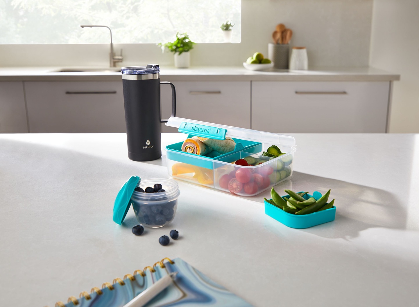 Sistema to Go Bento Lunch Box Plastic Food Storage Container, 1.65 L