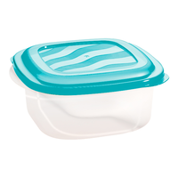 Square Plastic Food Storage Container, 940-mL Front_Angled_Right
