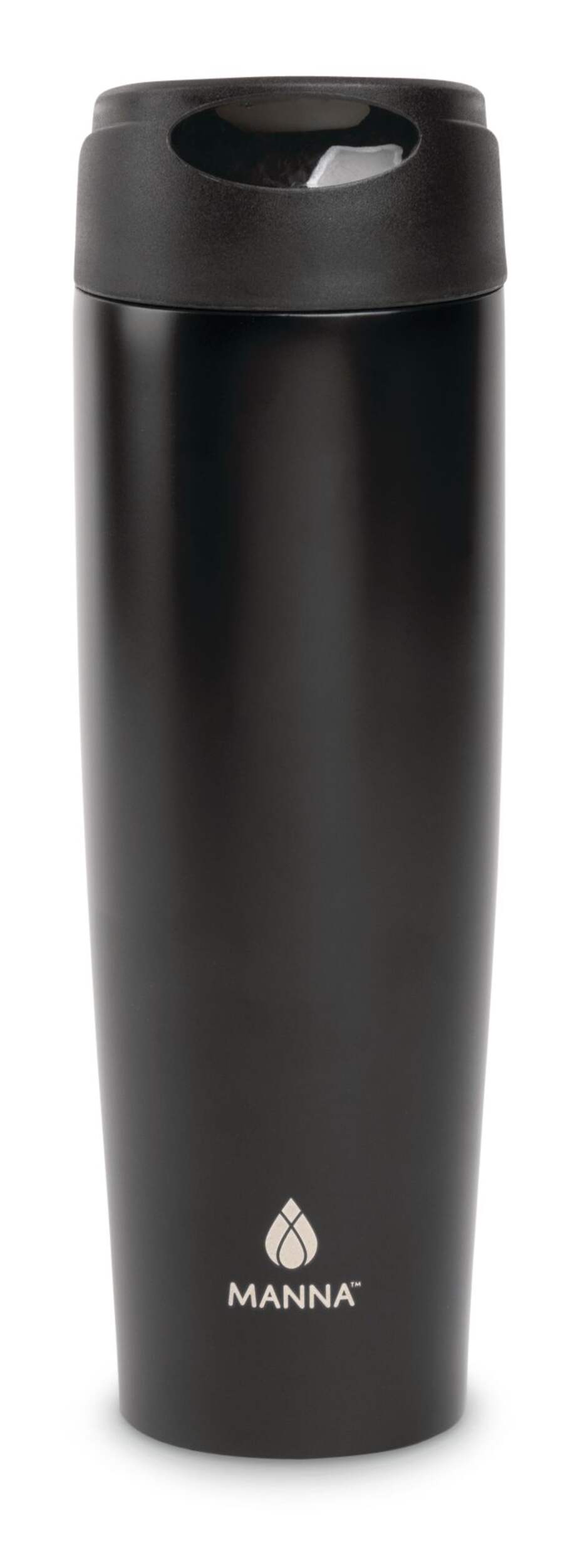 Manna Dash Insulated Stainless Steel Coffee Mug with Push-Button Lid, Assorted, 473-mL Front_Flat
