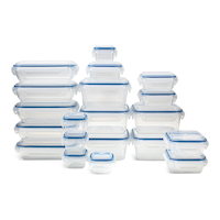 SnapLock Plastic Food Storage Container Set with Airtight Seal, 20 Count Front_Elevated