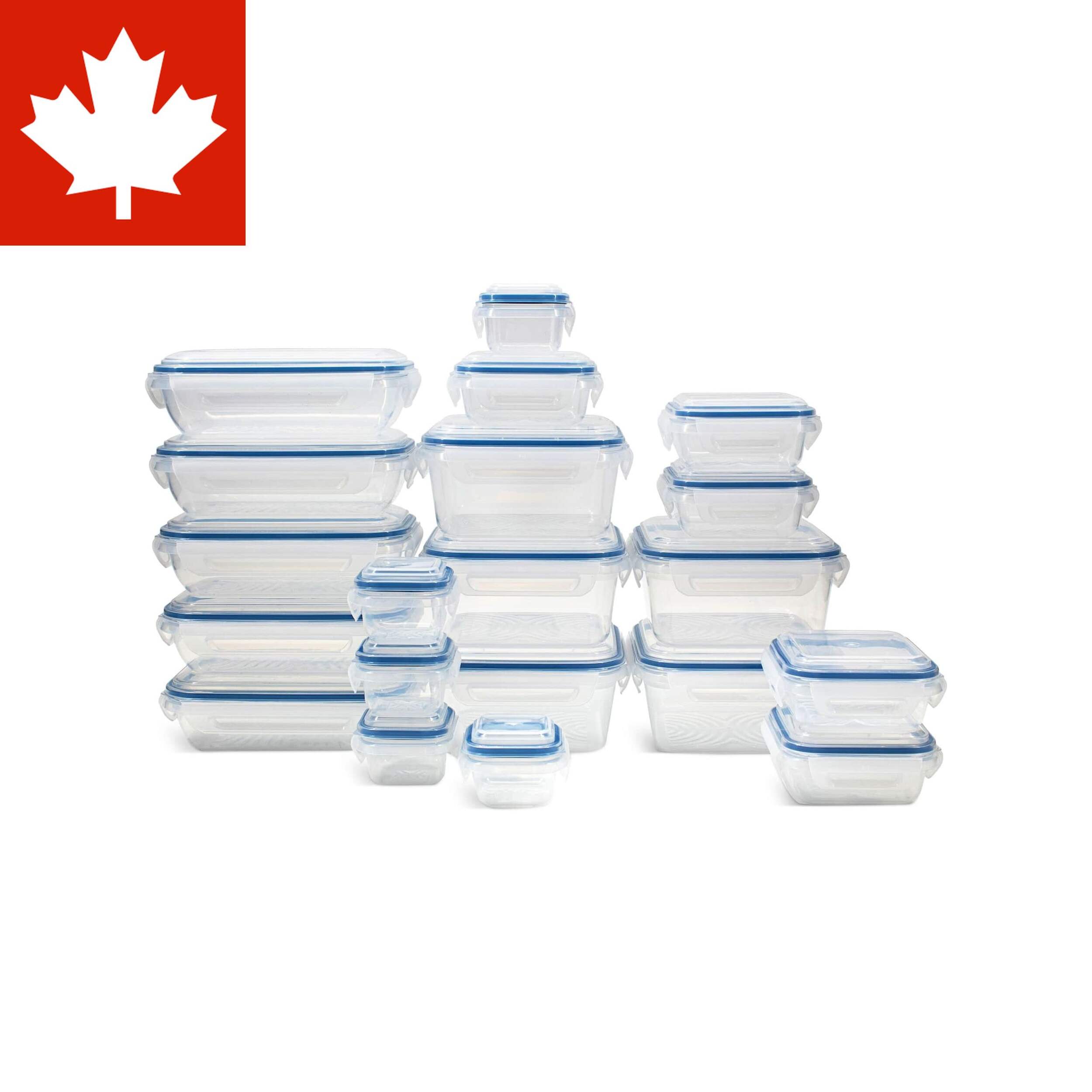 SnapLock Plastic Food Storage Container Set with Airtight Seal, 20 Count Front_Elevated